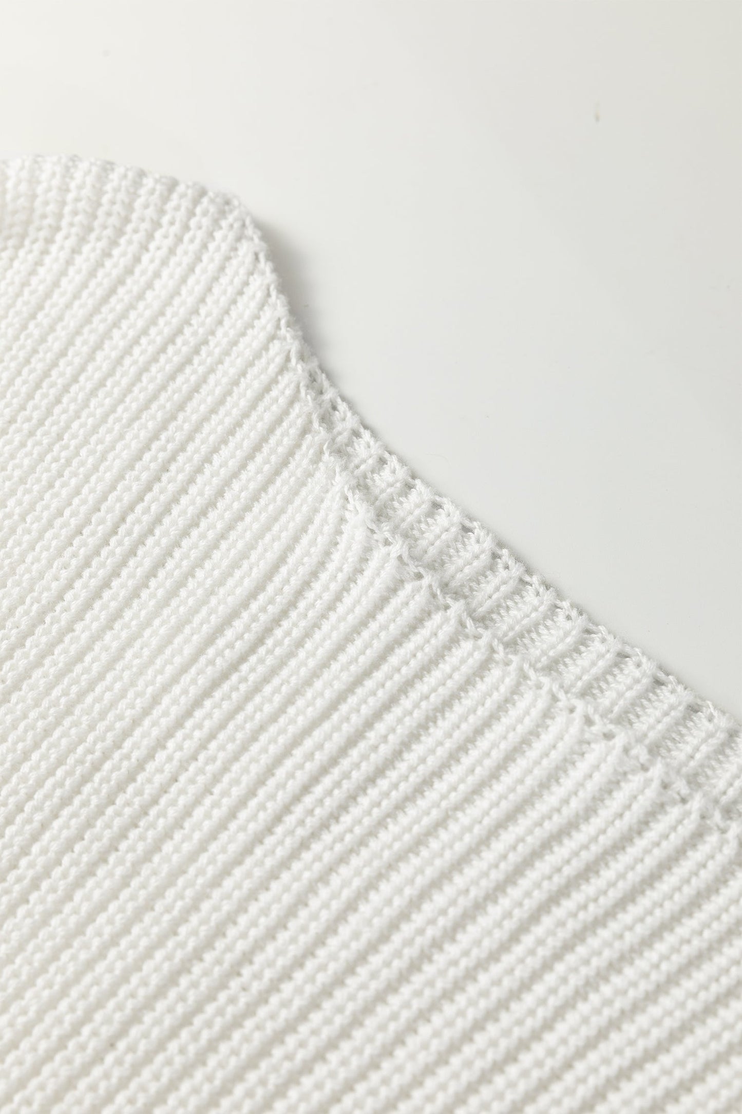 White Asymmetric Neck Drop Shoulder Baggy Slouchy Sweater