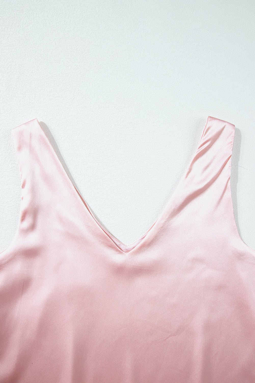 Pink Deep V Neck Loose Tank Top - Loving It Shop