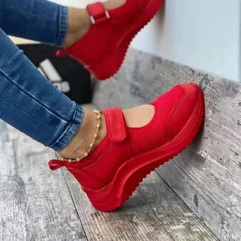Wedge Velcro Casual Plus Size Sports Women&