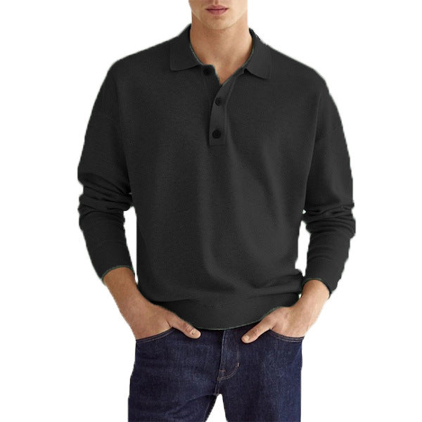New Autumn Long Sleeve V-neck Buttons Men&