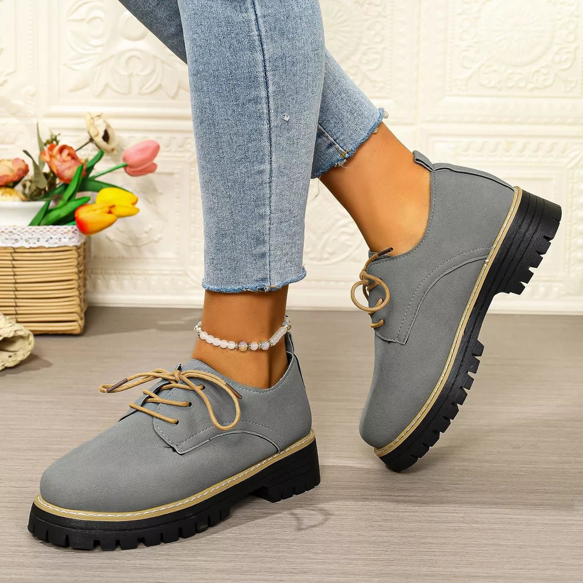 Round Toe Lace - Up Loafers - Loving It Shop