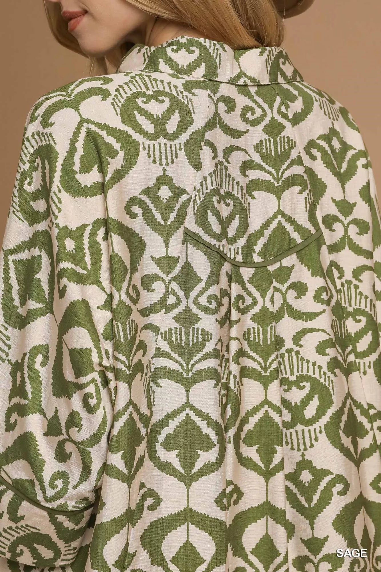 Abstract Print Button-Up Oversized Shirt