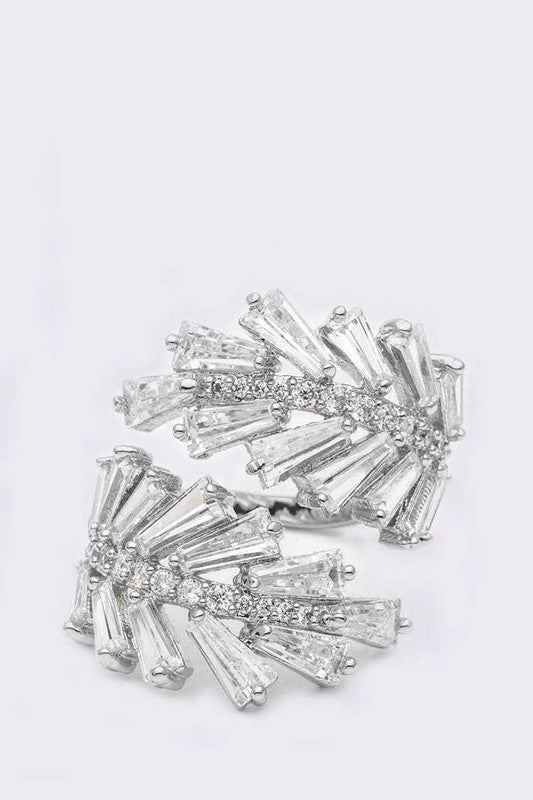 CZ Leaf Wrap Iconic Ring - Loving It Shop