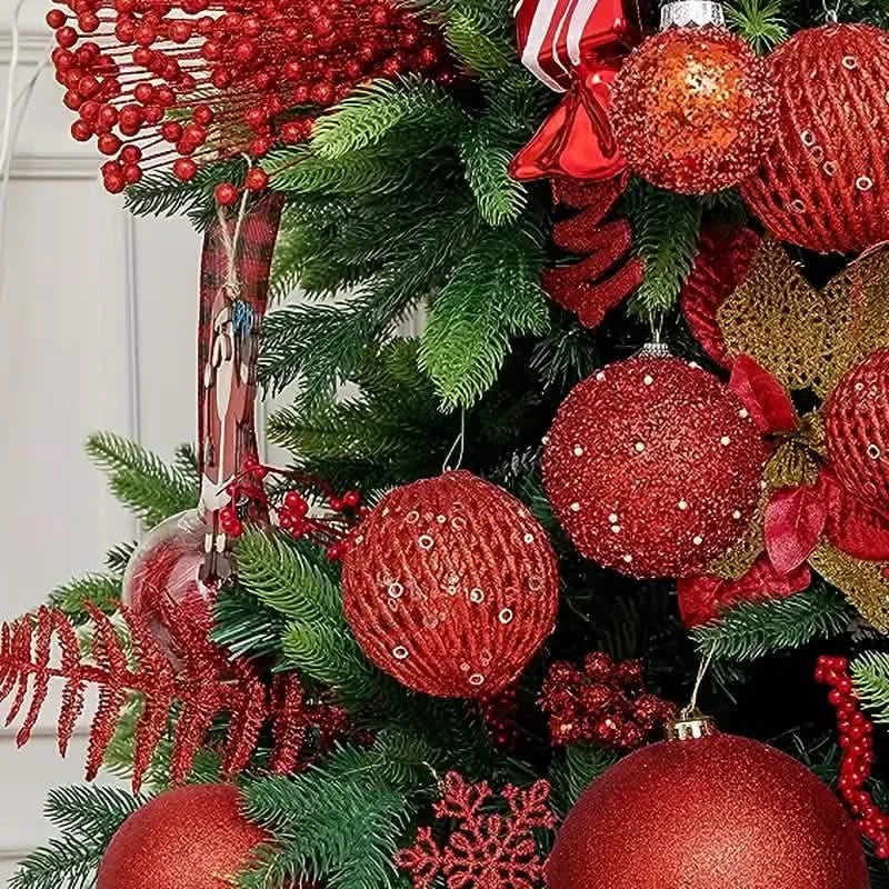 12-Piece Set: Large Sparkling Glittering Sequins Foam Ball Ornaments