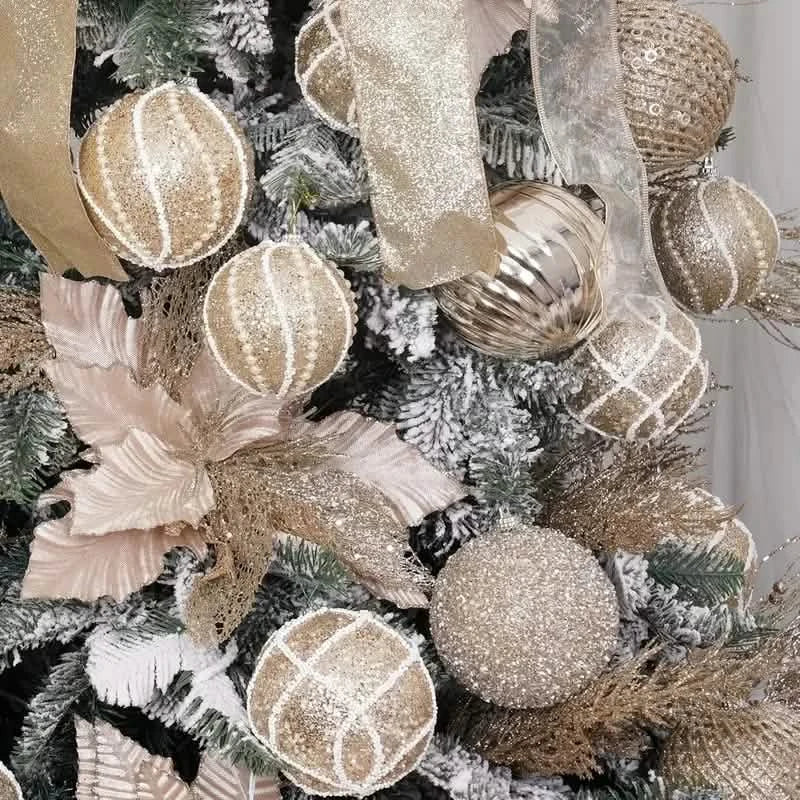 12-Piece Set: Large Sparkling Glittering Sequins Foam Ball Ornaments