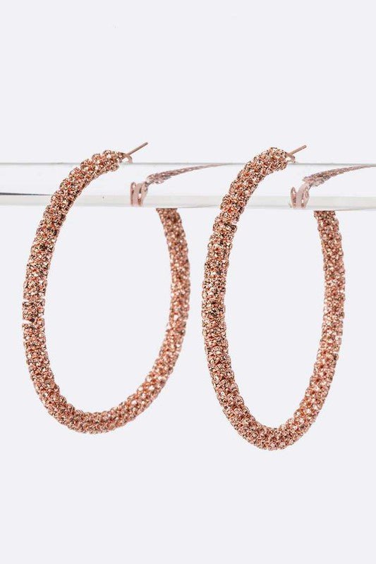 60 MM Rhinestone Wrap Around Iconic Hoop Earrings - Loving It Shop