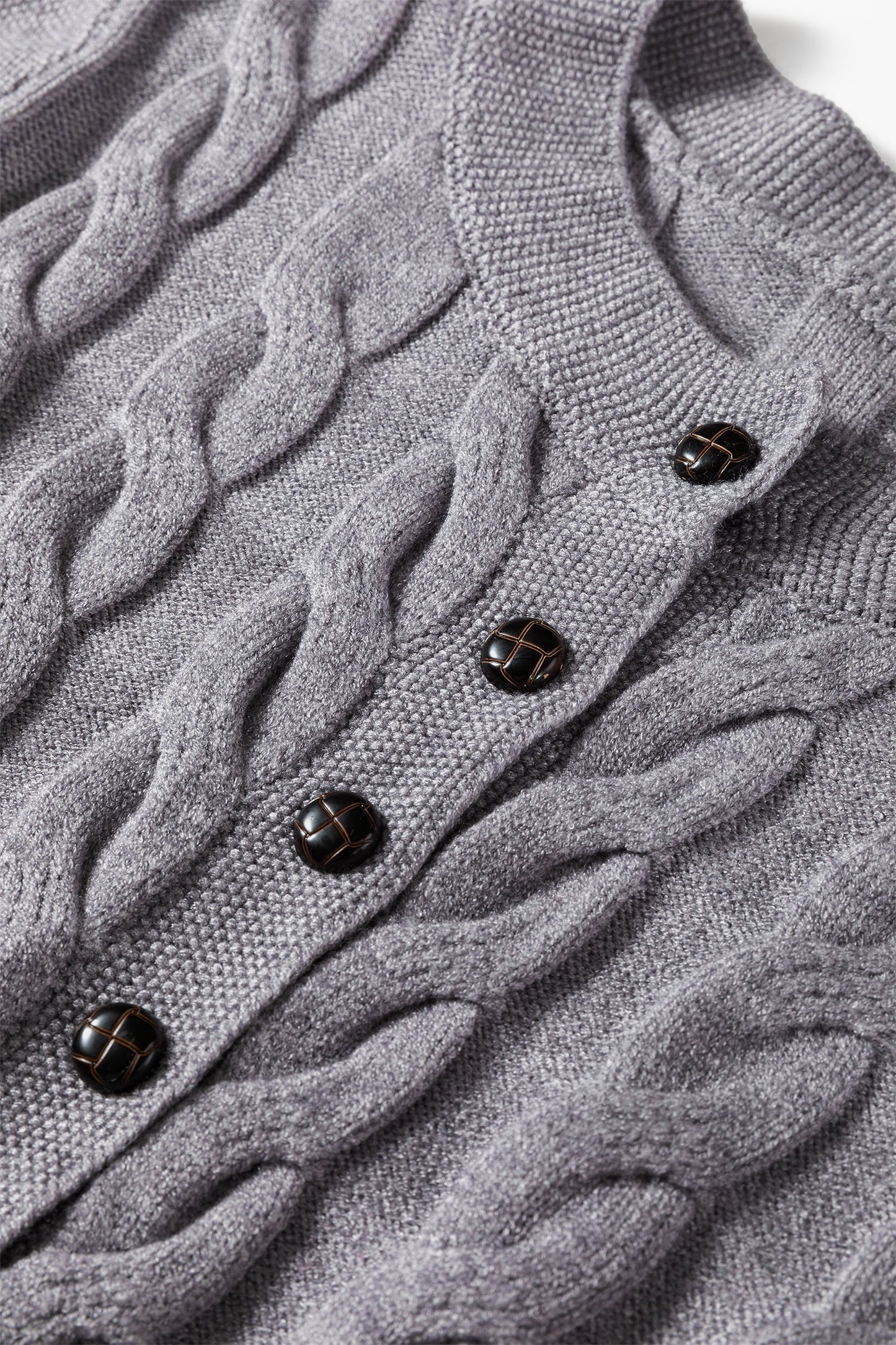 High Cable Knit Cardigan Sweater