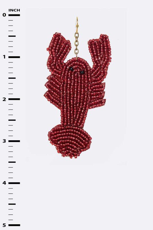 Beaded Iconic Lobster Earrings - Loving It Shop