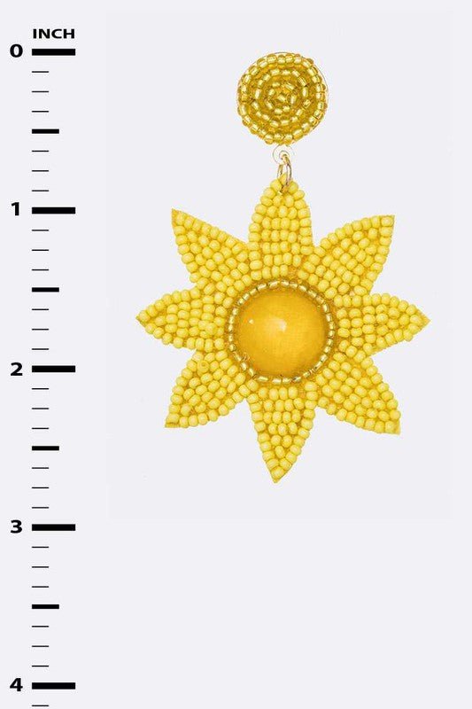 Sunflower Beaded Iconic Earrings - Loving It Shop