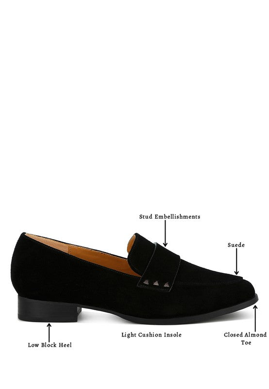 Durance Studded Genuine Suede Loafers