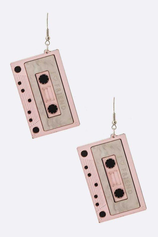 Iconic Cassette Tape Acrylic Earrings - Loving It Shop