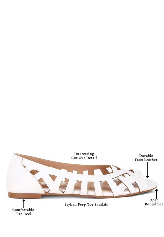 Moira Woven Peep Toe Flats