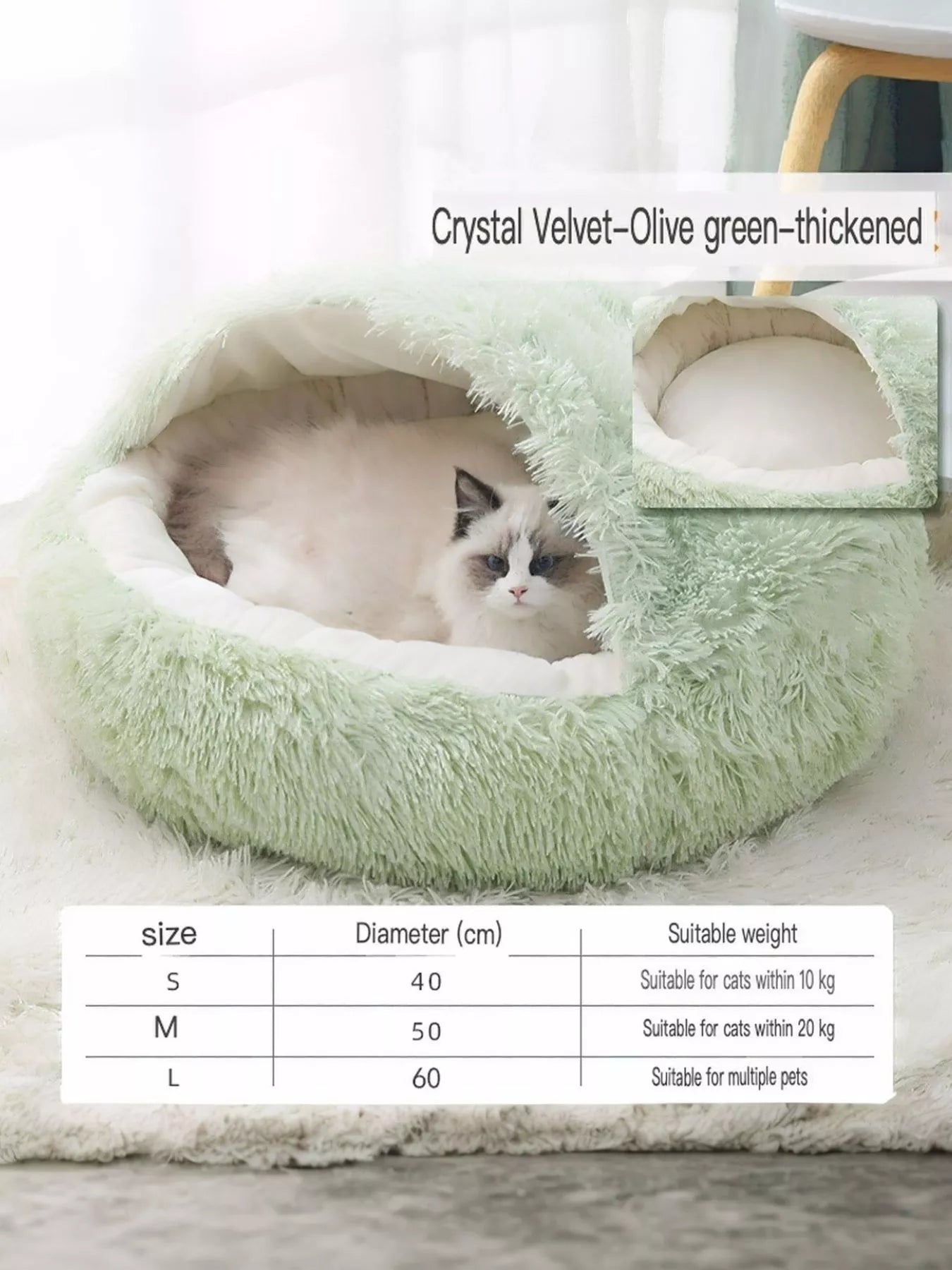 Round Plush Calming Pet Nest - Loving It Shop