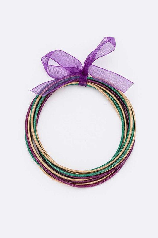 Mix Mardi Gras Color Spring Bracelet Set - Loving It Shop