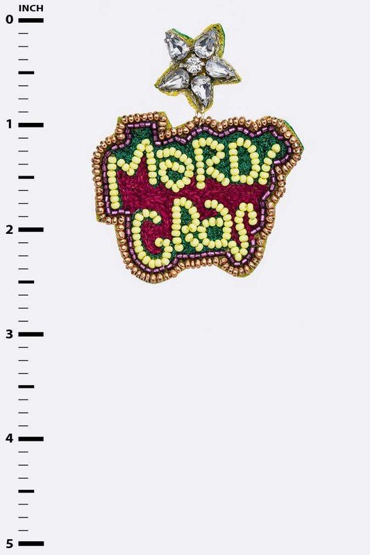 Mardi Gras Star Beaded Earrings - Loving It Shop