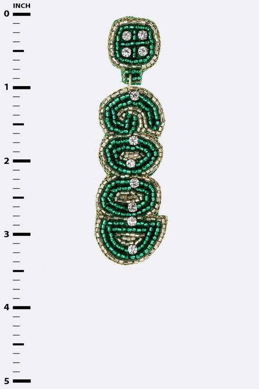 LUCKY Beaded Saint Patricks Day Earrings - Loving It Shop