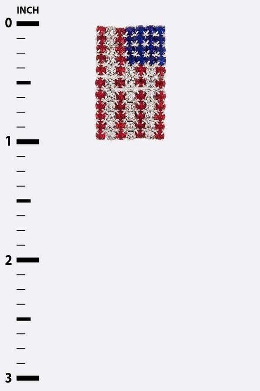 Rhinestone American Flag Earrings - Loving It Shop