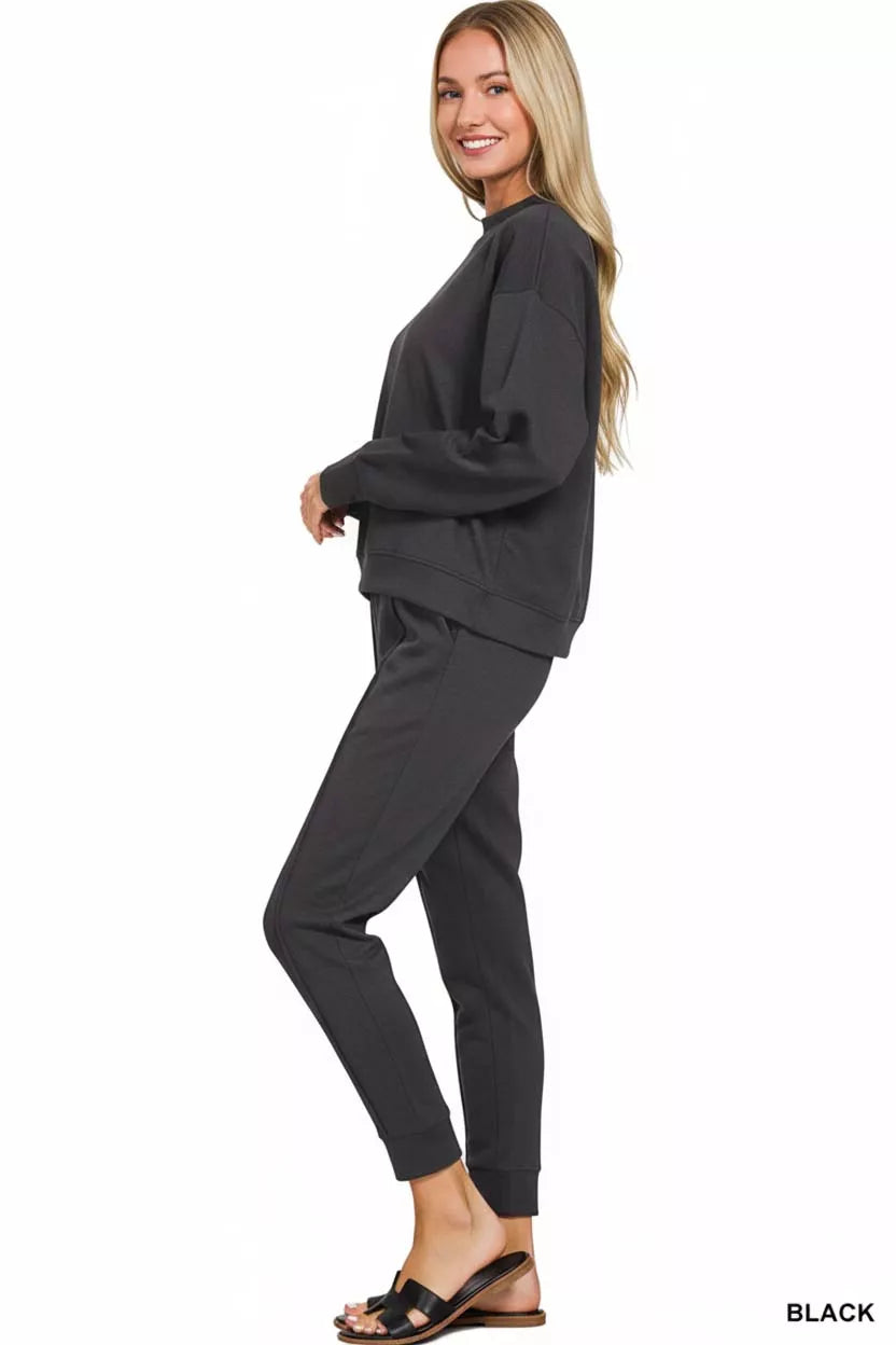 I am a Fashion junky Scuba Mock Neck Sweatshirt and Joggers Set