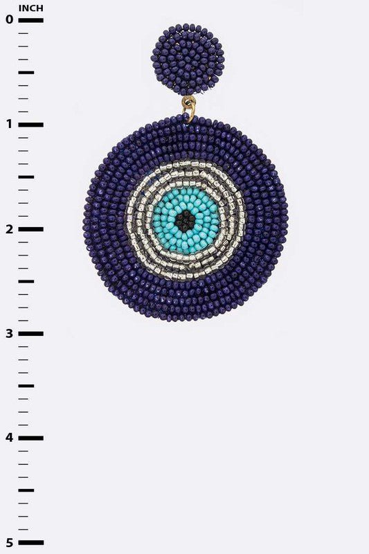 Evil Eye Beaded Statement Earrings - Loving It Shop