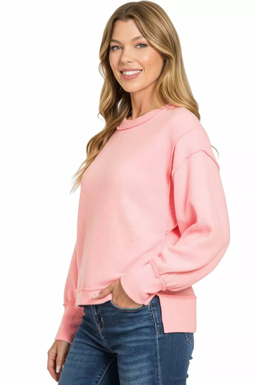Brushed Melange Hacci Oversized Pullover