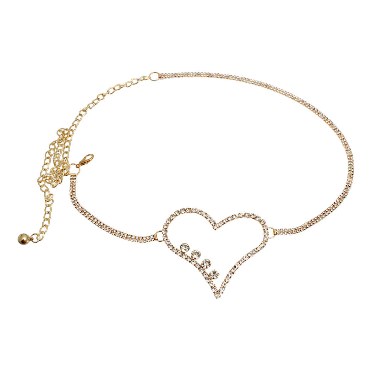 Chain Belt with Gold Embellished Heart Detail – Stylish Statement Accessory