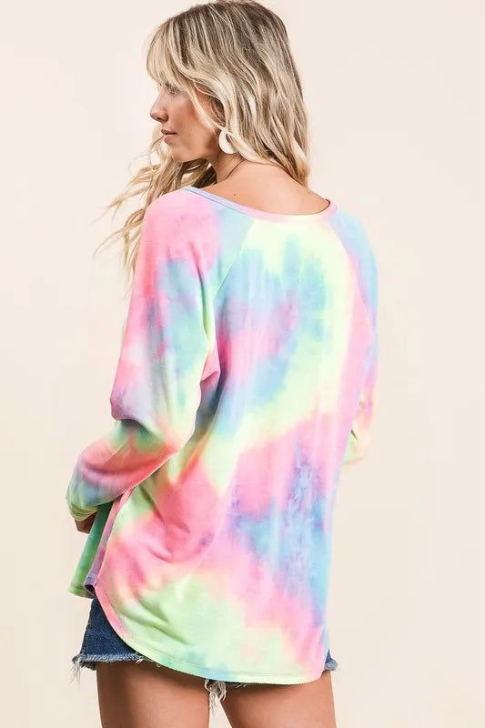 Long Sleeve Tie-Dye Terry T-Shirt