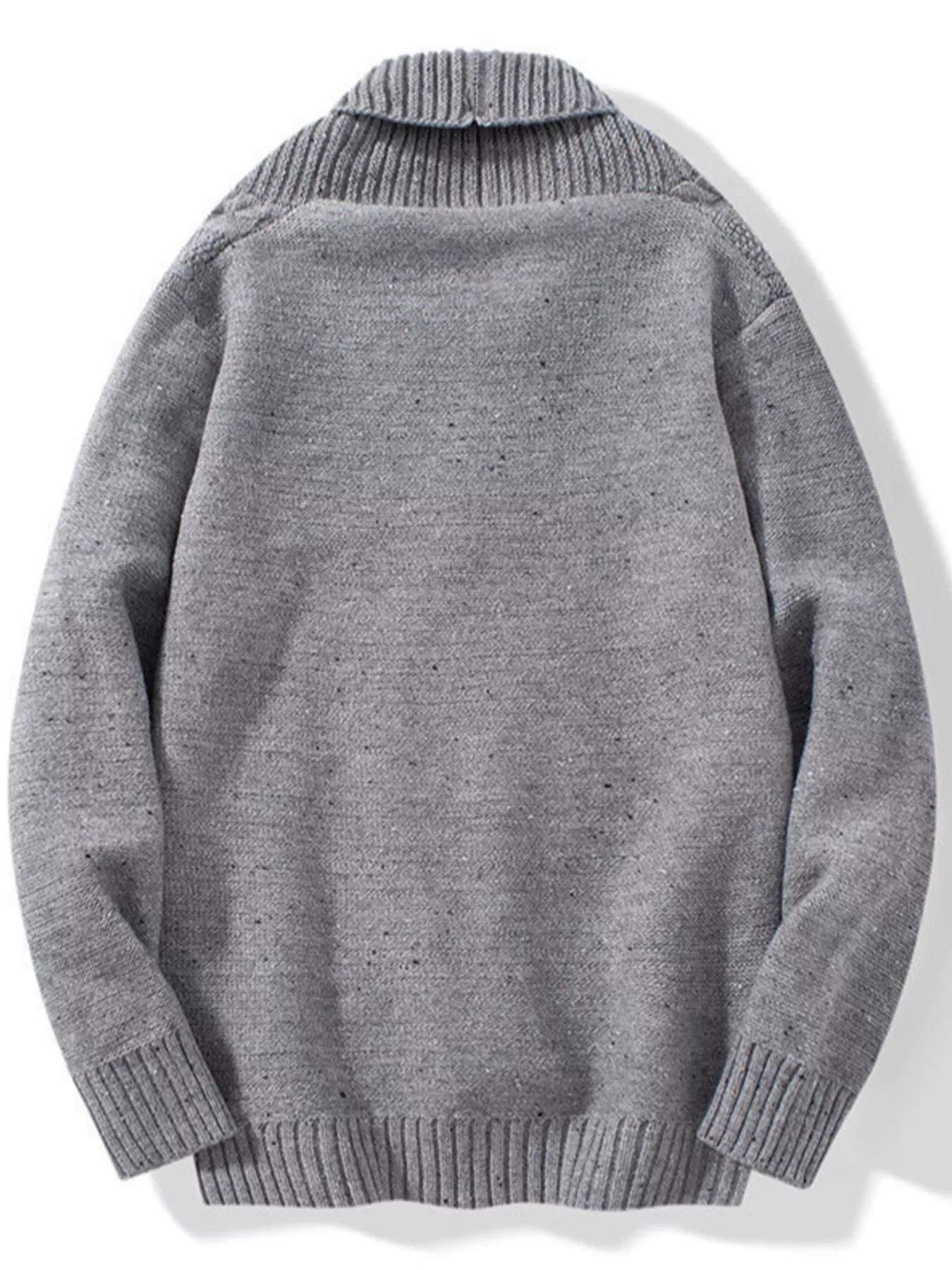 Men's Shawl Collar Cable Knit Button-Up Cardigan