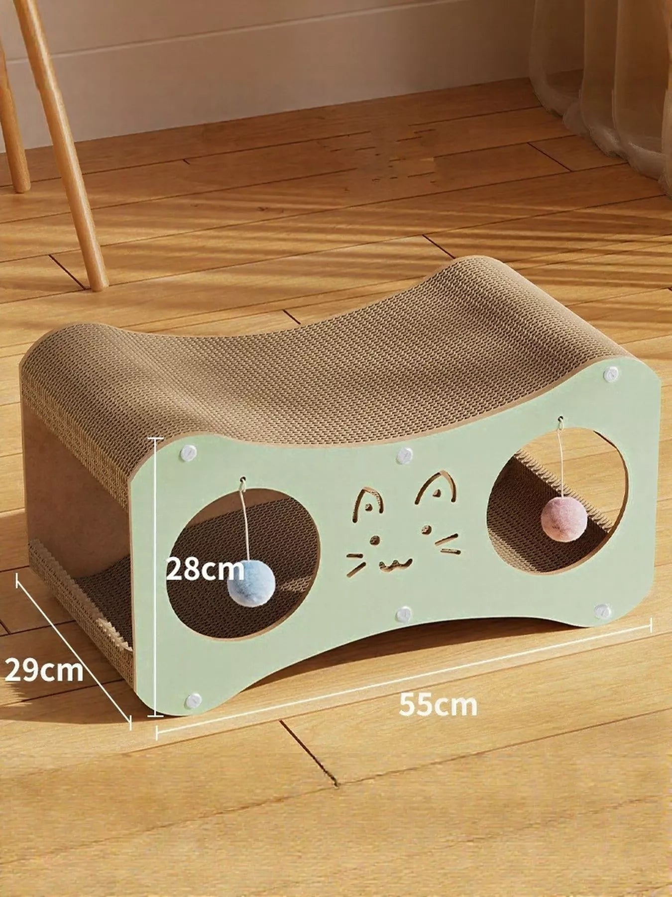 Interactive Cat Scratcher Lounge Bed with Toy Balls - Loving It Shop