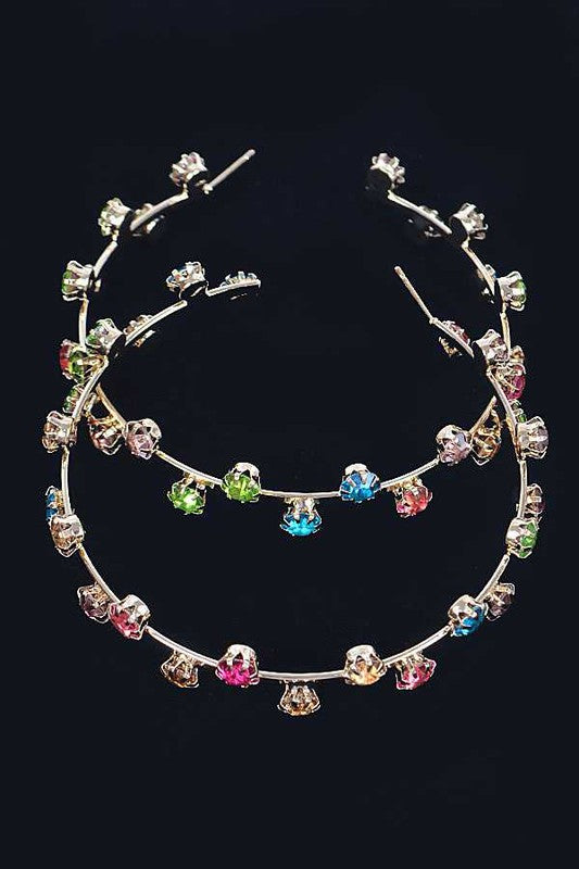 70MM Rhinestone Iconic Hoop Earrings
