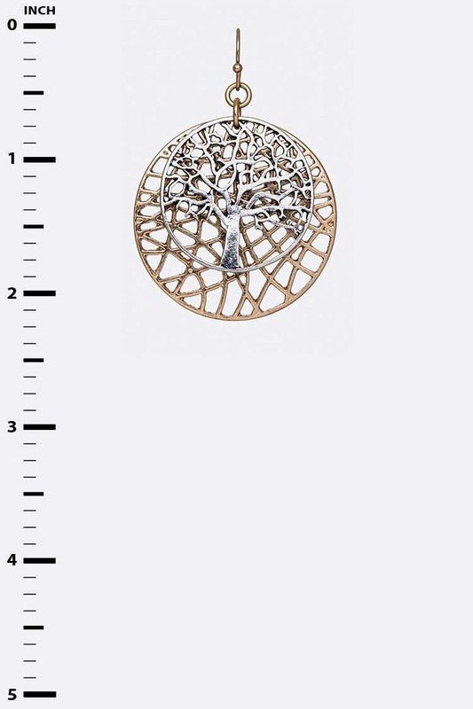Willow Tree 2 Tone Earrings - Loving It Shop