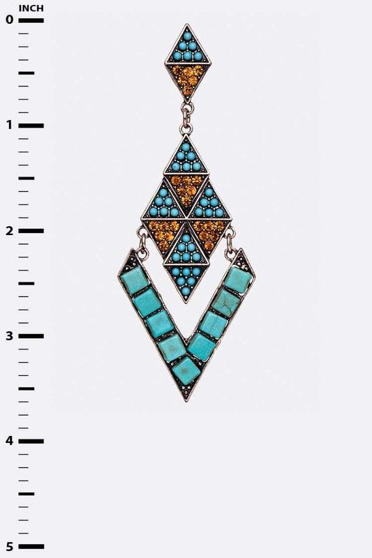 Stone Pave Iconic Geo Western Earrings - Loving It Shop