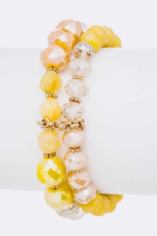 Mix Beads Stretch Bracelet Set - Loving It Shop