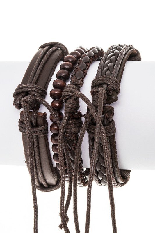 INFINITY SIGN MIX BEADS LEATHER BRACELET SET - Loving It Shop
