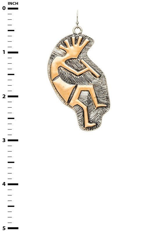 Native Folk Dancer 2 Tone Earrings - Loving It Shop