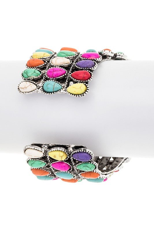 Compressed Stone Western Oversize Bangle - Loving It Shop