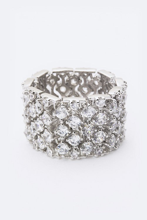 Cubic Zirconia Statement Ring – Trendy Elegant Fashion Jewelry