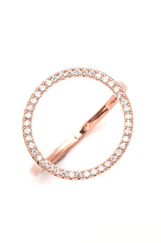 Statement CZ Circle Ring – Trendy Fashion Jewelry Accessory