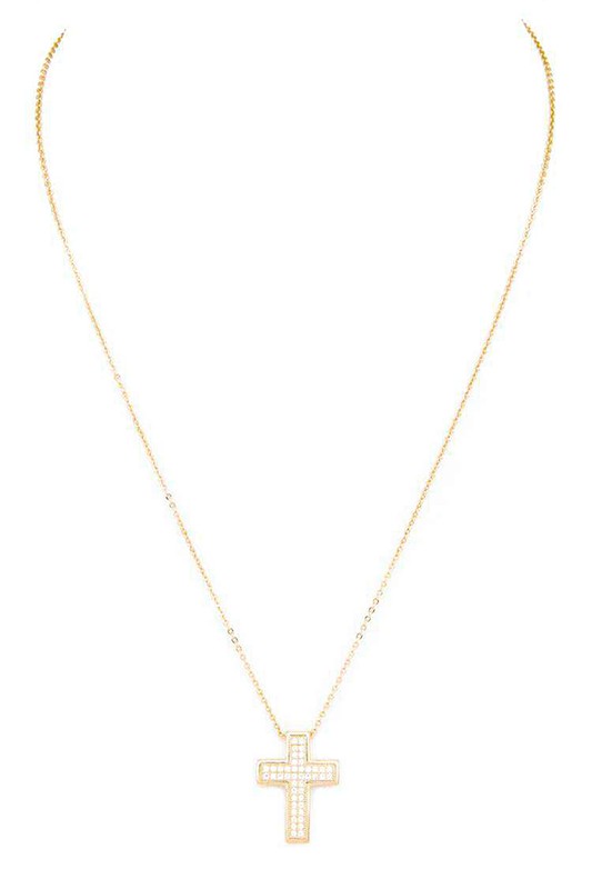 Cross CZ Pendant Necklace