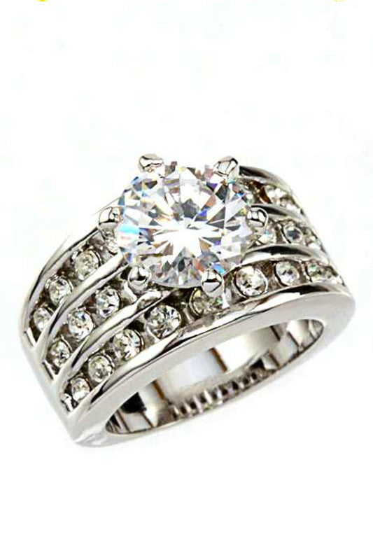 Cubic Zirconia Statement Ring – Stylish Fashion Jewelry Accessory