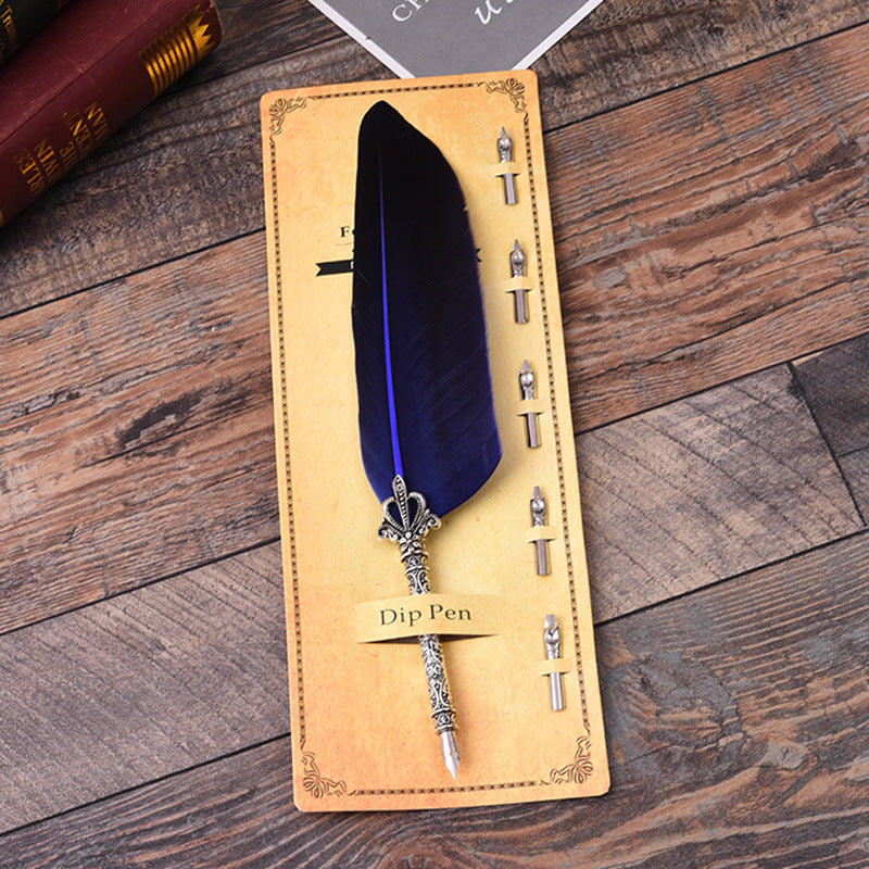 Creative Retro Turkey Feather Pen Teacher&
