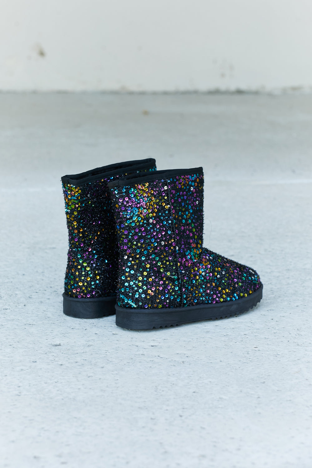 Multicolored Sequin Snow Boots