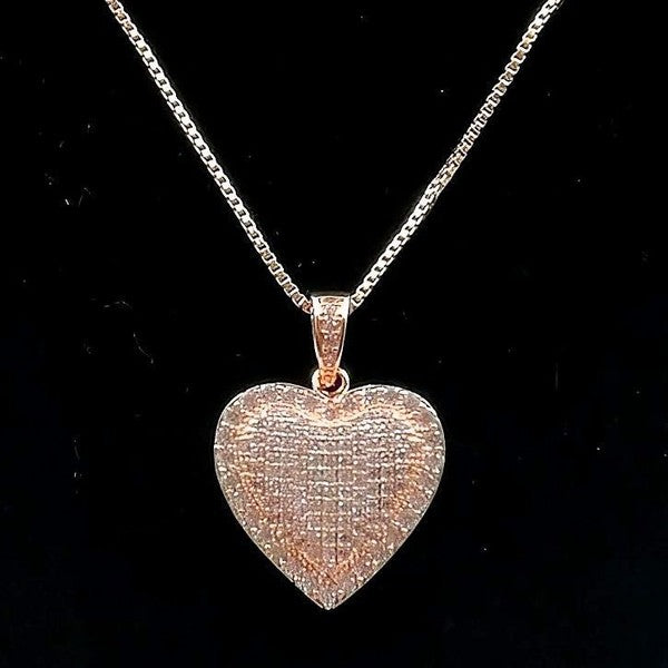 Shimmering Cubic Zirconia Heart Pendant Necklace