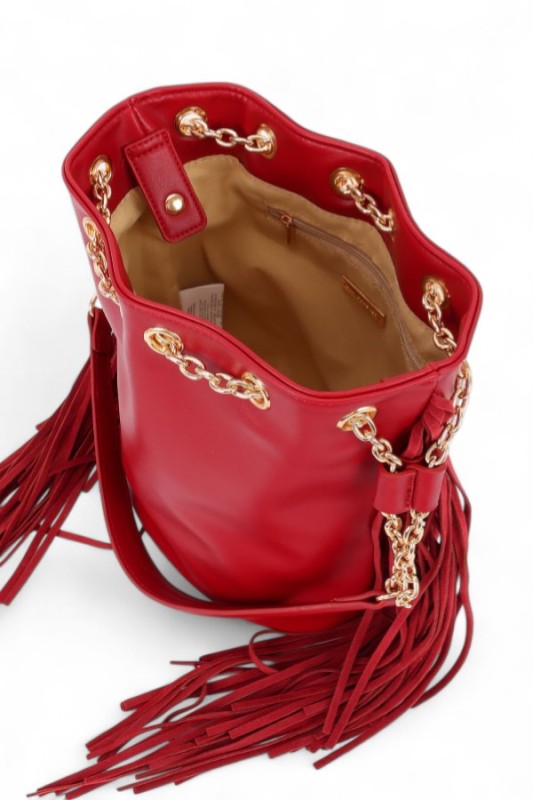 Boho Bucket Bag with Fringe Accent – Trendy Fashion Handbag