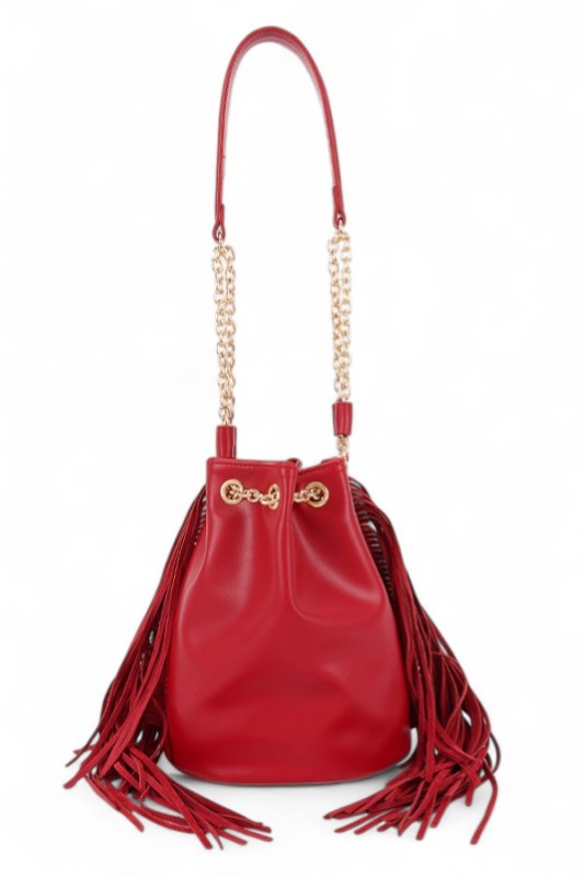 Boho Bucket Bag with Fringe Accent – Trendy Fashion Handbag