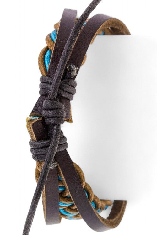 Leather Drawstring Braided Layer Bracelet – Stylish Casual Jewelry