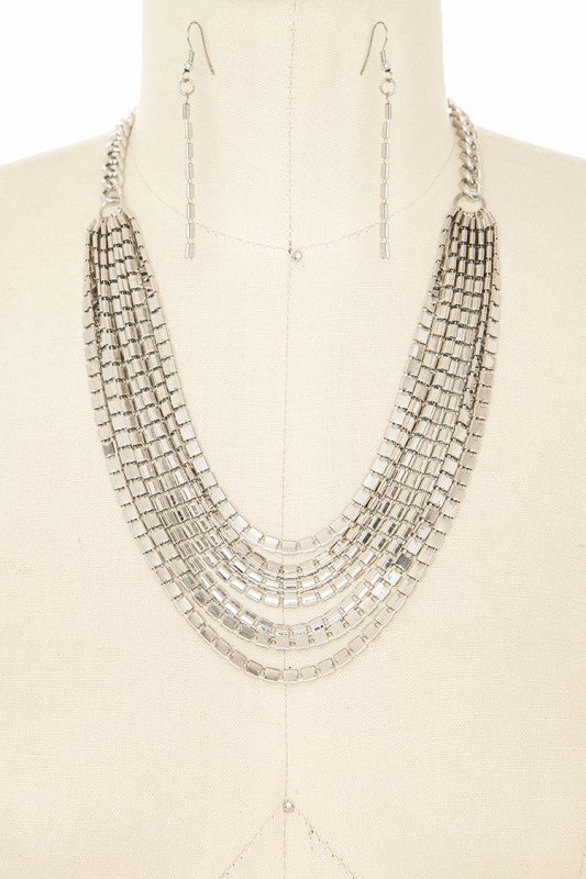 Statement Layered Chain Necklace Set – Trendy Stylish Jewelry Accessory