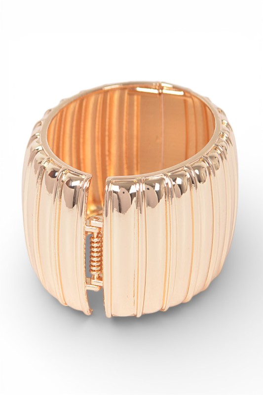 Hinged Bangle Bracelet Textured Stylish Statement Jewelry