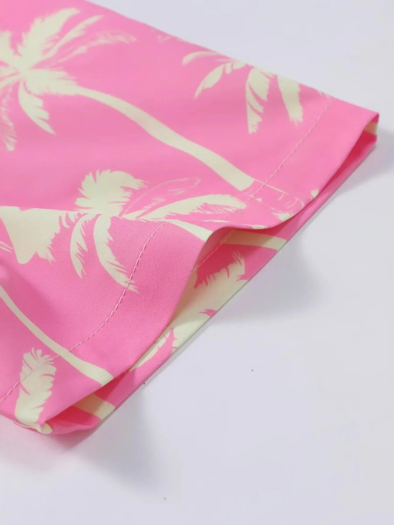 Men's Palm Tree Print Top and Shorts Summer Set
