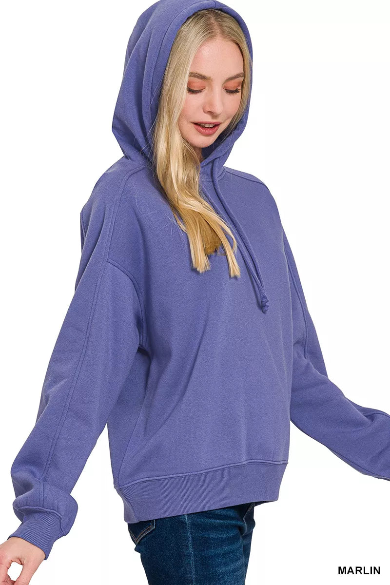 Drawstring Relaxed Fit Fleece Hoodie