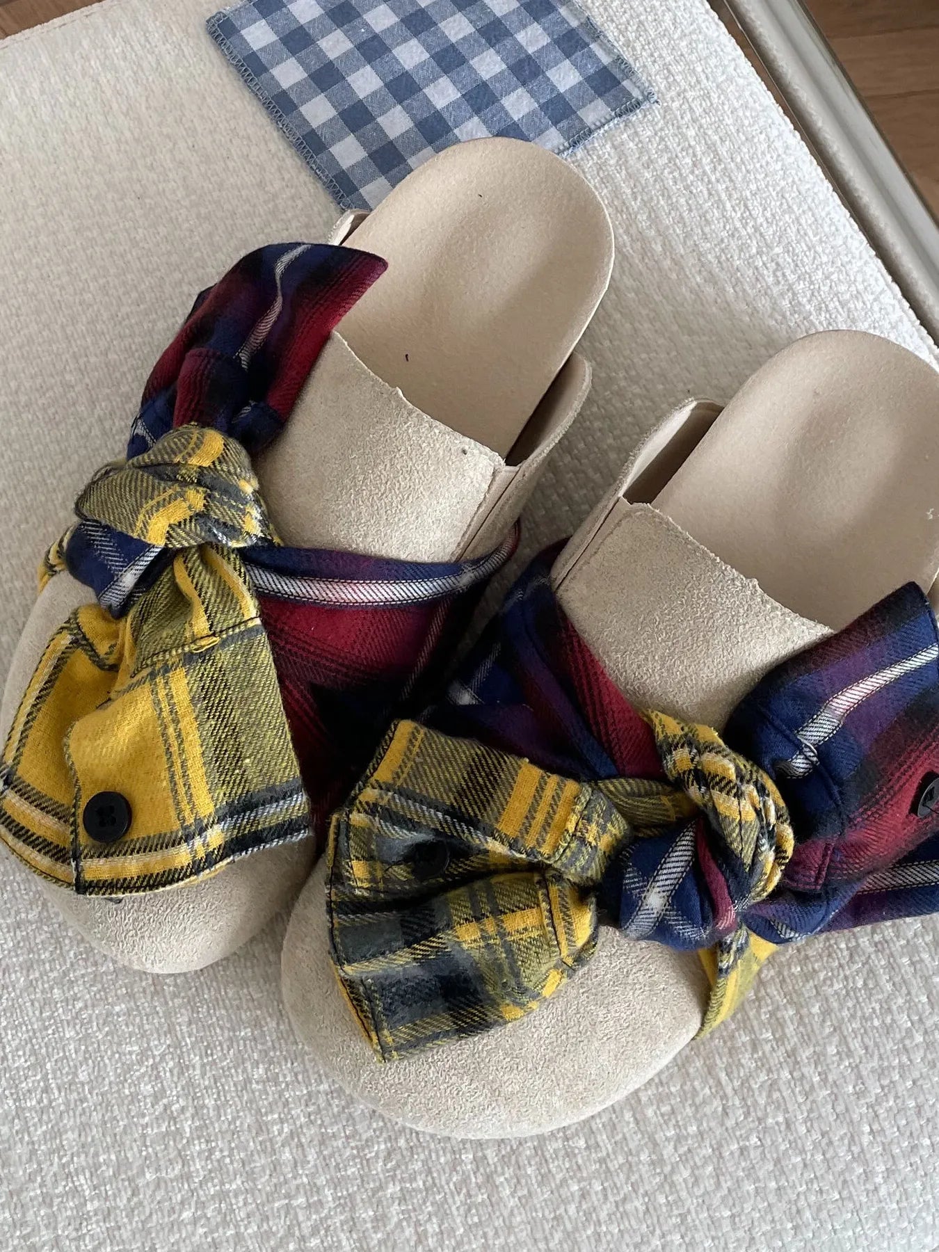 Bow - Knot Plaid Comfort Slip - Ons - Loving It Shop